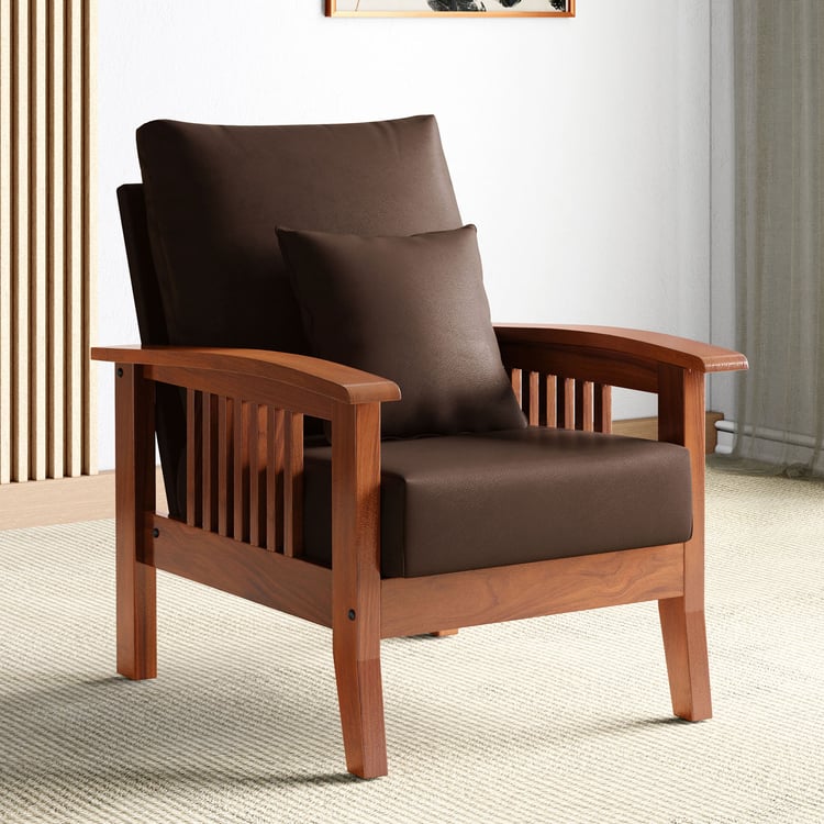 Abby Faux Leather 1-Seater Sofa with Cushion - Customized Furniture