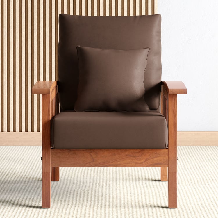 Abby Faux Leather 1-Seater Sofa with Cushion - Customized Furniture