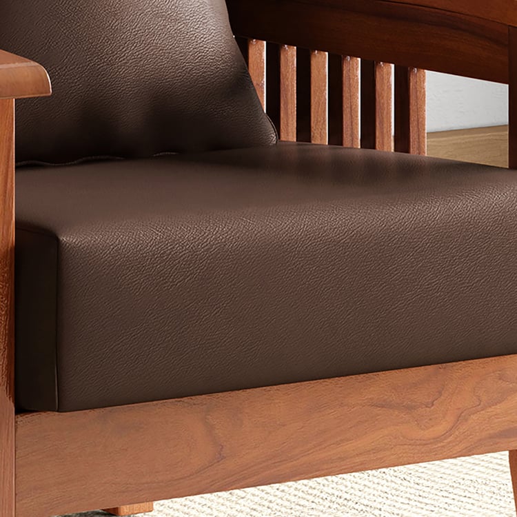Abby Faux Leather 1-Seater Sofa with Cushion - Customized Furniture