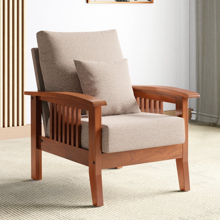 Abby Fabric 1-Seater Sofa with Cushions - Customized Furniture
