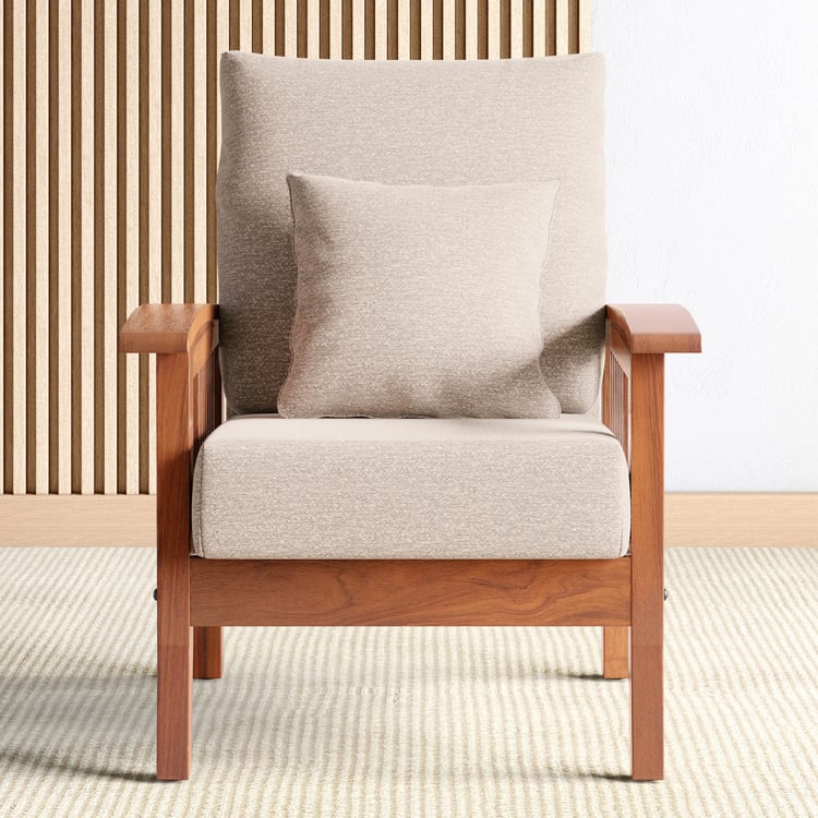 Abby Fabric 1-Seater Sofa with Cushions - Customized Furniture