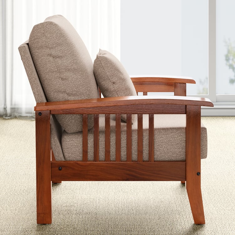 Abby Fabric 1-Seater Sofa with Cushions - Customized Furniture