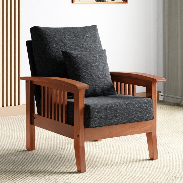 Buy Abby Fabric 1-Seater Sofa with Cushions Customized Furniture