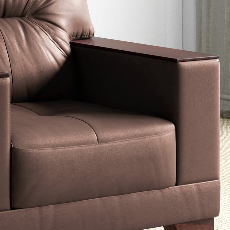 Walter Half Leather 1-Seater Sofa - Customized Furniture