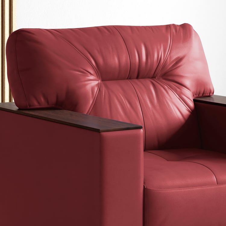 Walter Half Leather 1-Seater Sofa - Customized Furniture