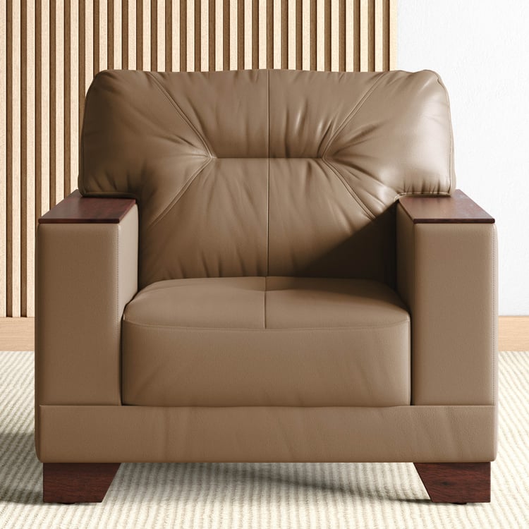 Walter Half Leather 1-Seater Sofa - Customized Furniture