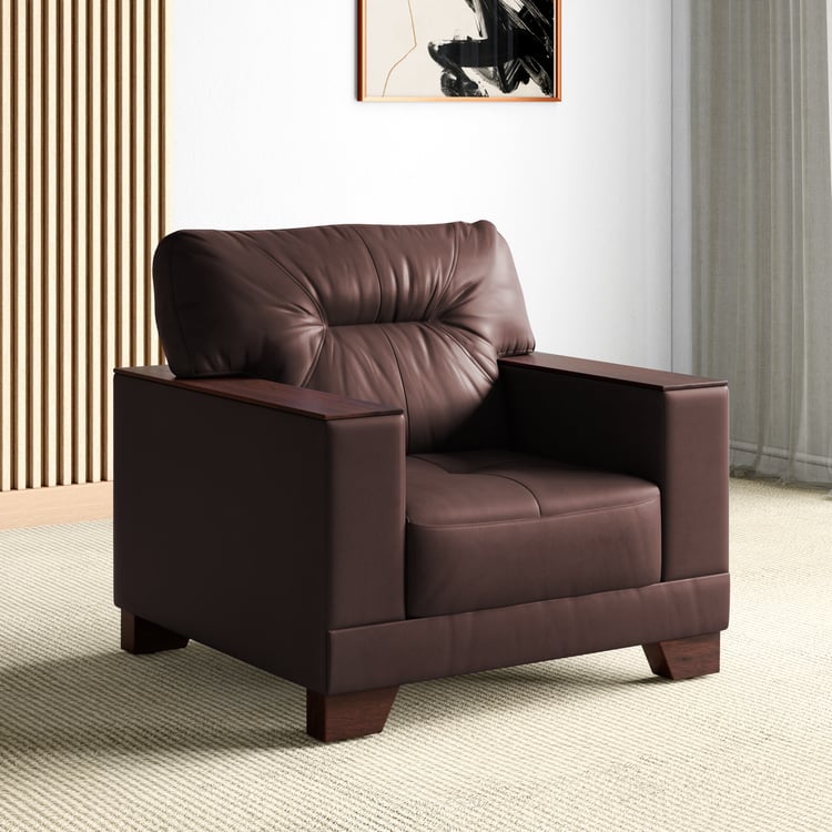 Walter Half Leather 1-Seater Sofa - Customized Furniture