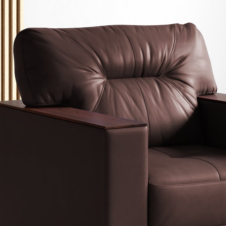 Walter Half Leather 1-Seater Sofa - Customized Furniture