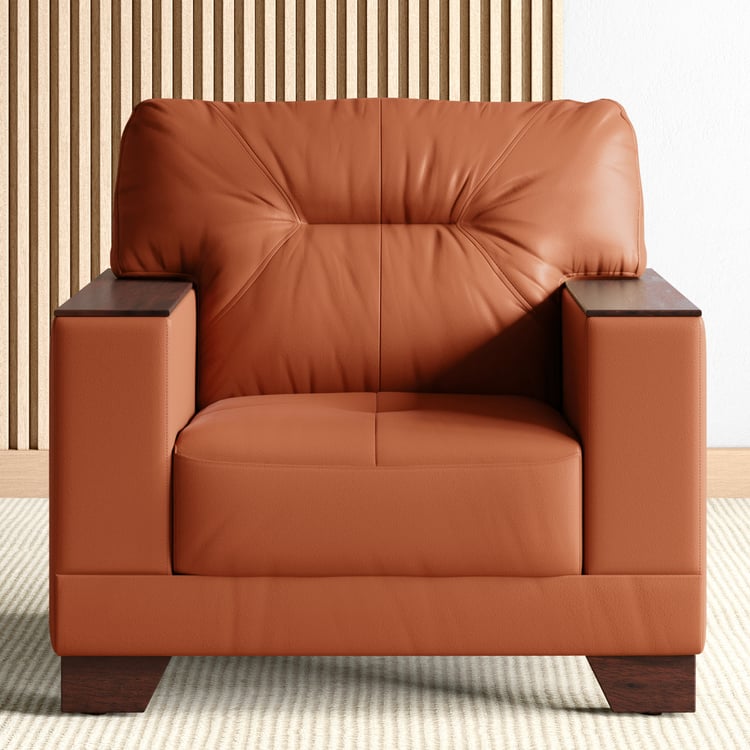 Walter Half Leather 1-Seater Sofa - Customized Furniture