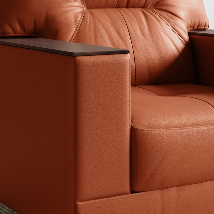 Walter Half Leather 1-Seater Sofa - Customized Furniture