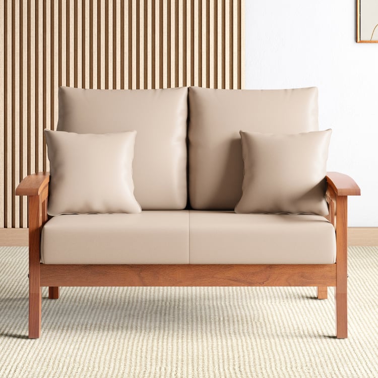 Abby Faux Leather 2-Seater Sofa with Cushions - Customized Furniture