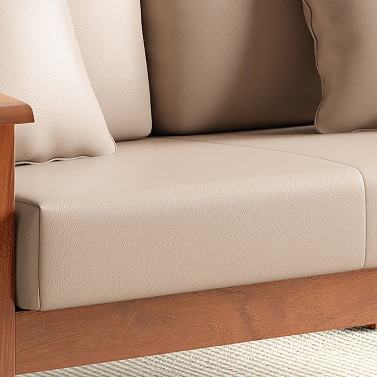 Abby Faux Leather 2-Seater Sofa with Cushions - Customized Furniture