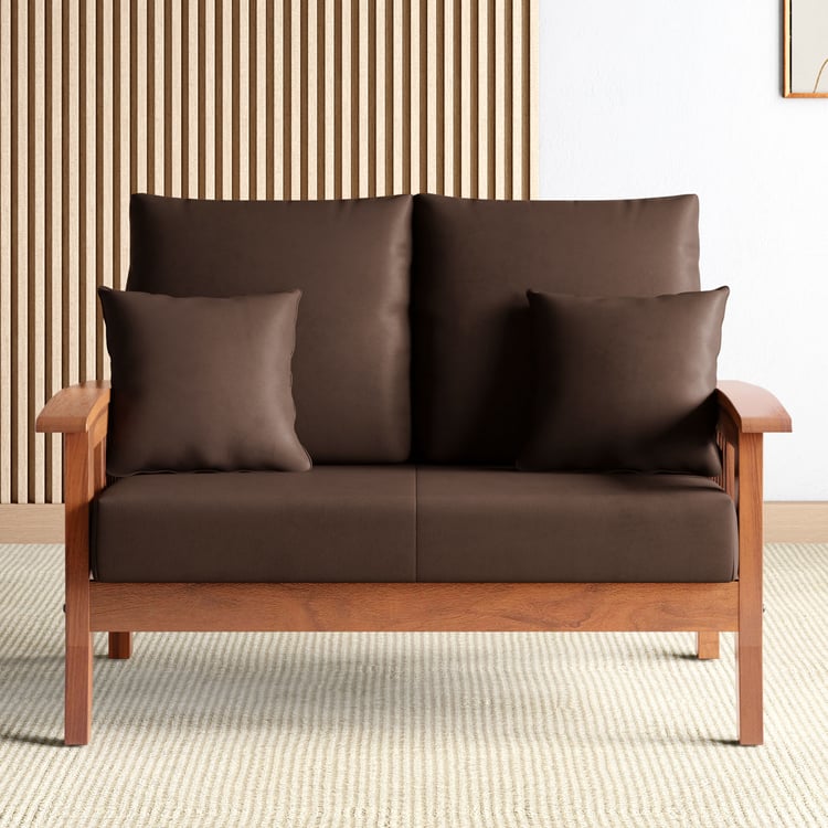 Abby Faux Leather 2-Seater Sofa with Cushions - Customized Furniture