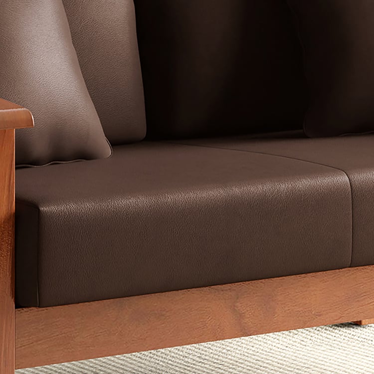 Abby Faux Leather 2-Seater Sofa with Cushions - Customized Furniture