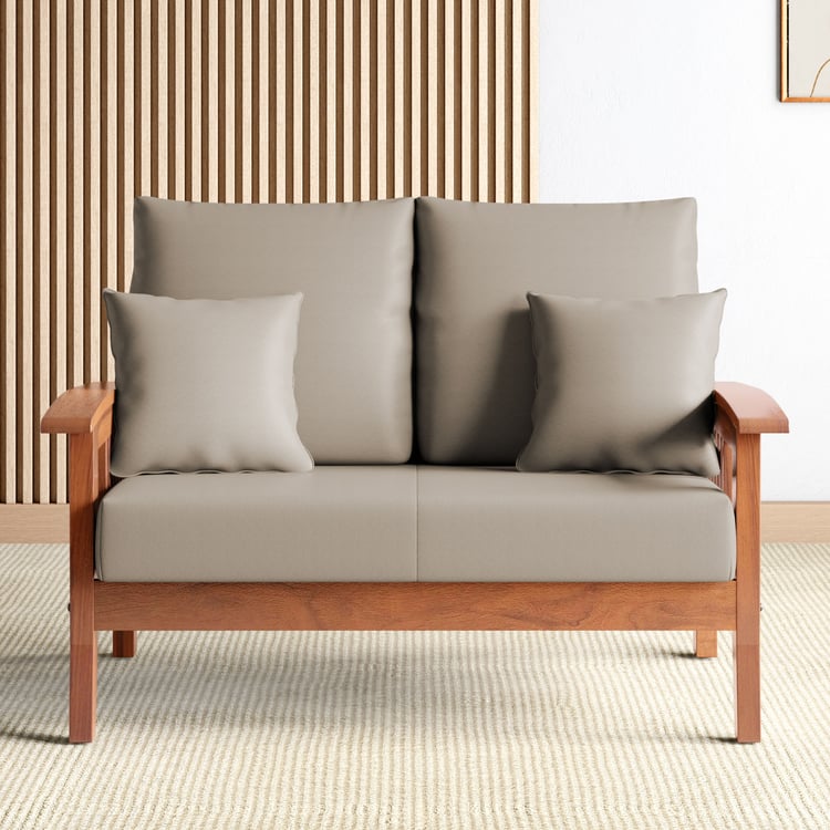 Abby Faux Leather 2-Seater Sofa with Cushions - Customized Furniture