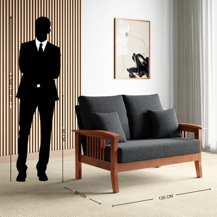 Abby Fabric 2-Seater Sofa with Cushions - Customized Furniture