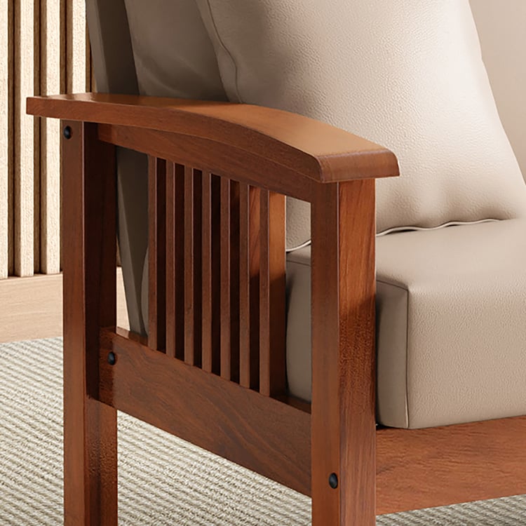 Abby Faux Leather 3-Seater Sofa with Cushions - Customized Furniture