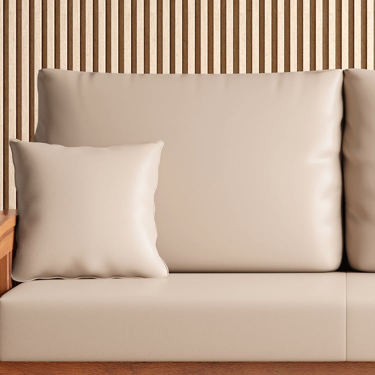 Abby Faux Leather 3-Seater Sofa with Cushions - Customized Furniture