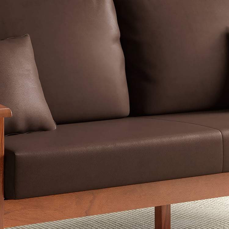 Abby Faux Leather 3-Seater Sofa with Cushions - Customized Furniture