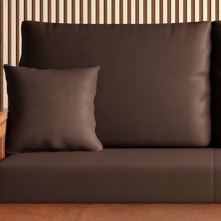 Abby Faux Leather 3-Seater Sofa with Cushions - Customized Furniture