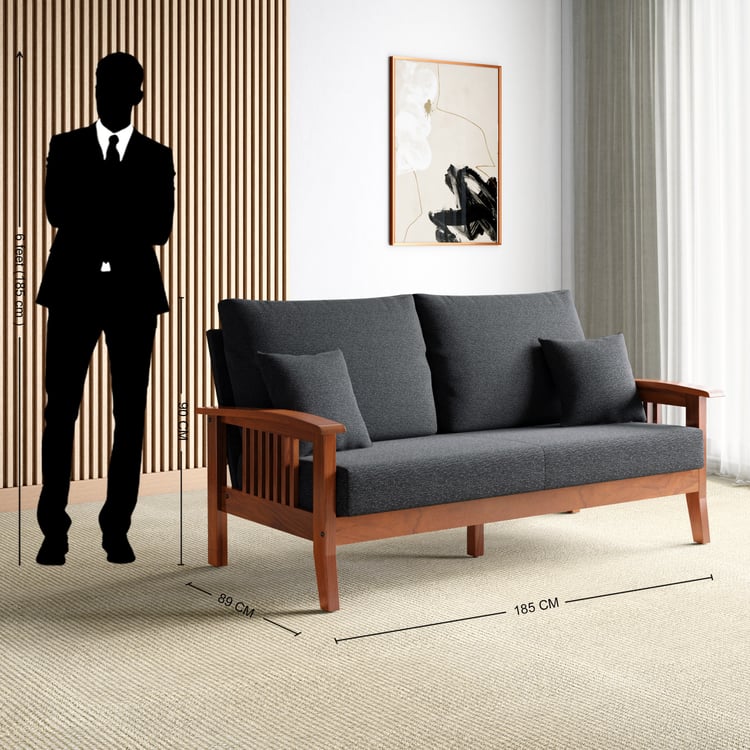 Abby Fabric 3-Seater Sofa with Cushions - Customized Furniture