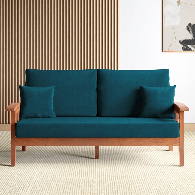 Abby Velvet 3-Seater Sofa with Cushions - Customized Furniture