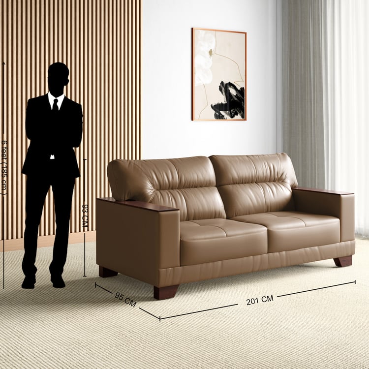 Walter Half Leather 3-Seater Sofa - Customized Furniture