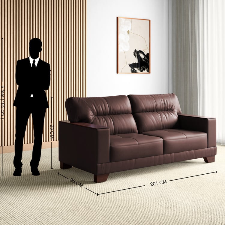 Walter Half Leather 3-Seater Sofa - Customized Furniture