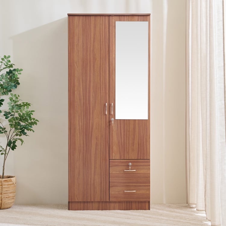 Helios Alton 2-Door Wardrobe with Mirror and Drawer