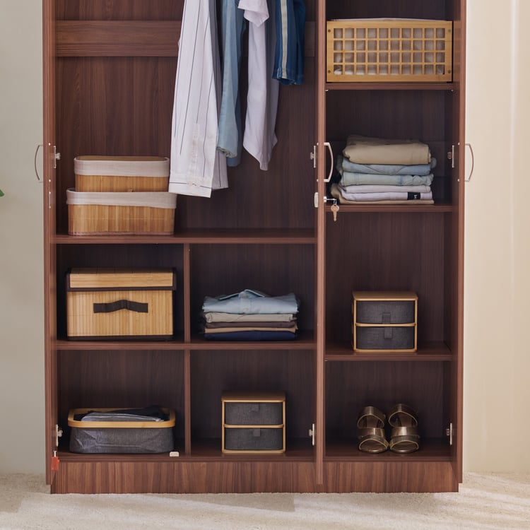 Helios Alton 3-Door Wardrobe  - Walnut