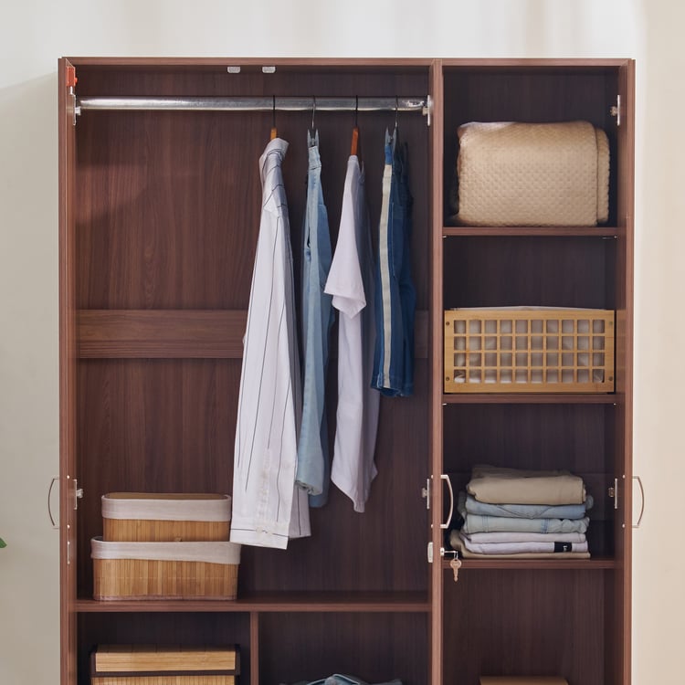 Helios Alton 3-Door Wardrobe  - Walnut