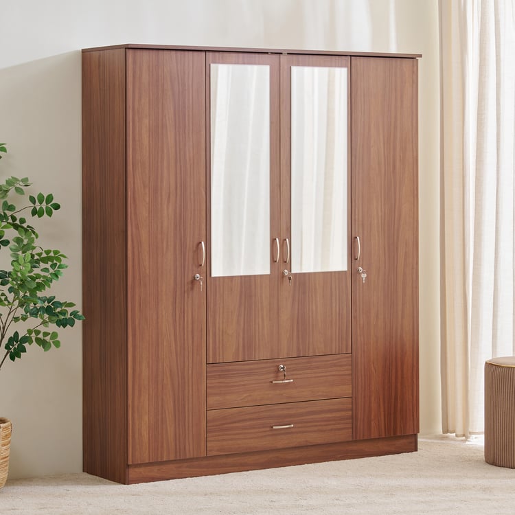 Helios Alton 4-Door Wardrobe with Mirrors and Drawers