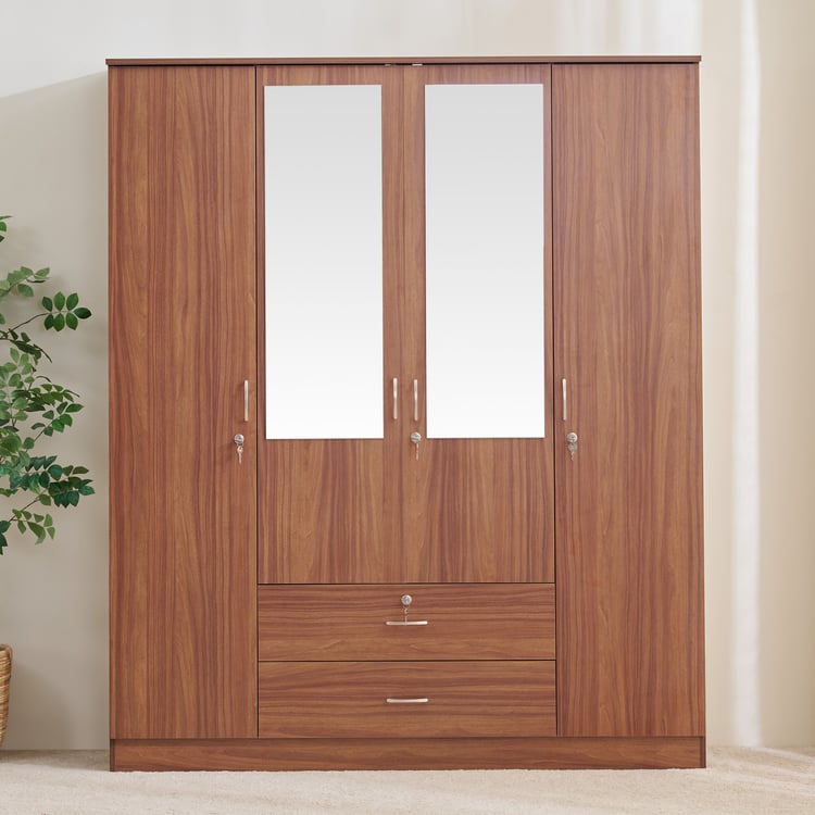 Helios Alton 4-Door Wardrobe with Mirrors and Drawers