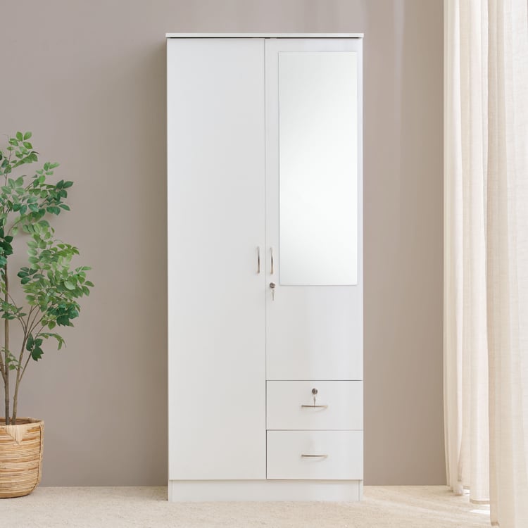 Helios Alton 2-Door Wardrobe with Mirror and Drawer