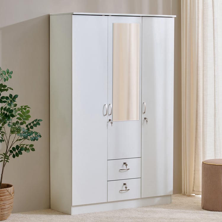 Helios Alton 3-Door Wardrobe with Mirror and Drawers