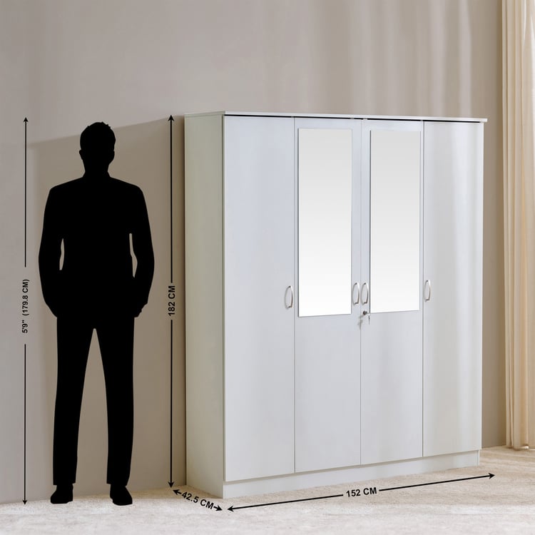 Helios Alton 4-Door Wardrobe with Mirrors