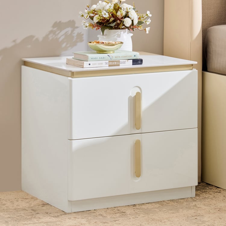 Senorita Bedside Table with Drawer - Cream