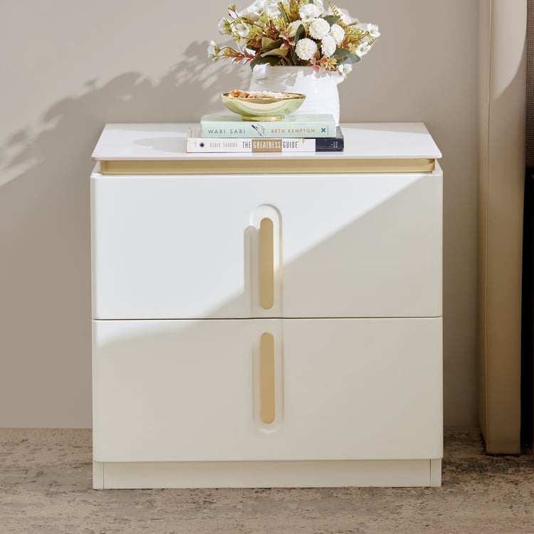 Senorita Bedside Table with Drawer - Cream