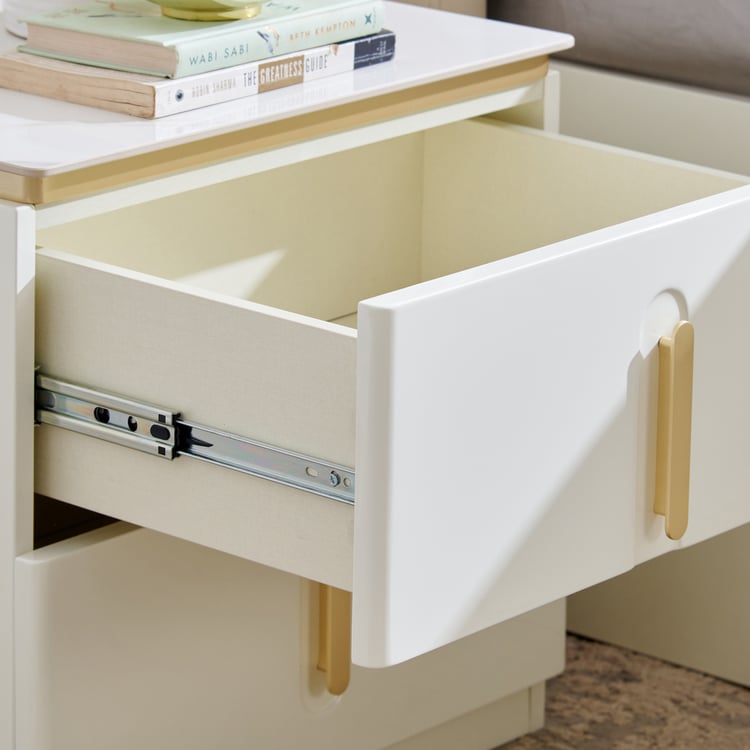 Senorita Bedside Table with Drawer - Cream