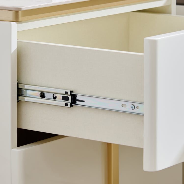 Senorita Bedside Table with Drawer - Cream