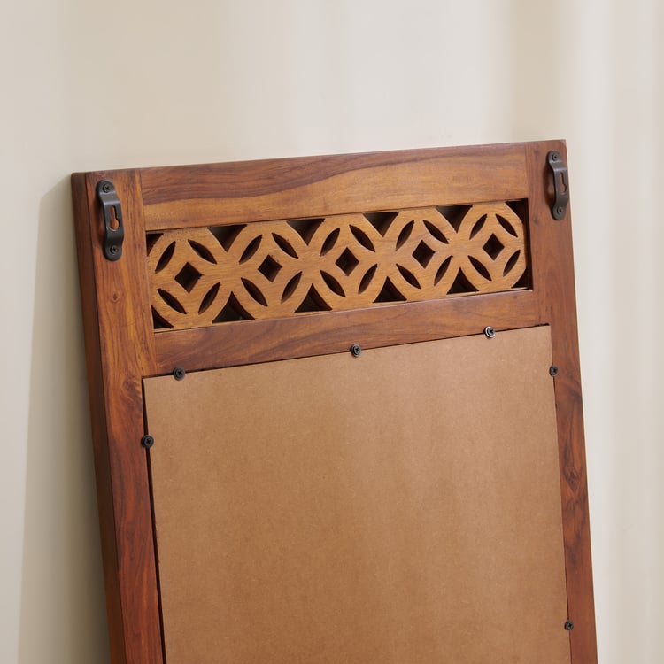 Helios Disa Sheesham Wood Wall Mirror - Honey Brown