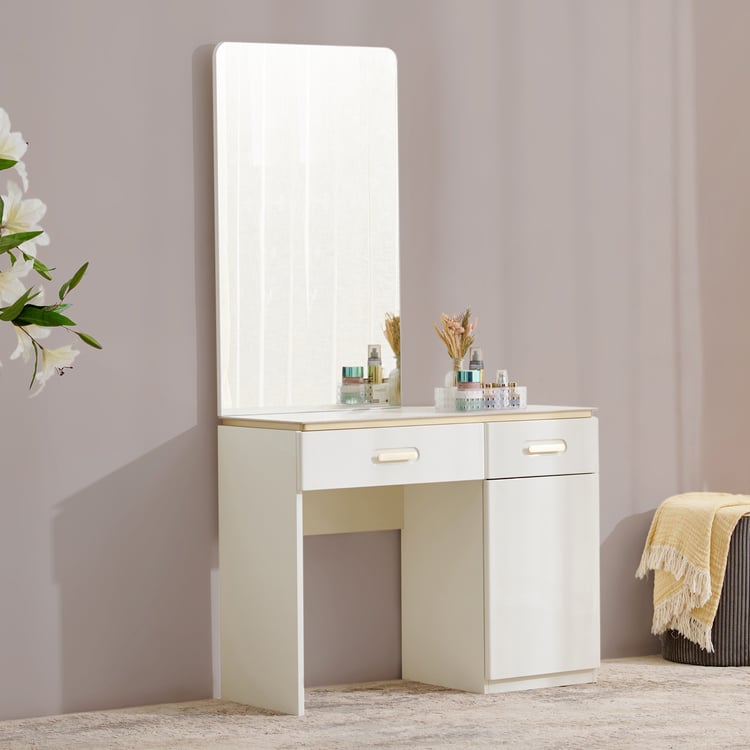 Senorita Dresser Mirror with Drawer - Cream