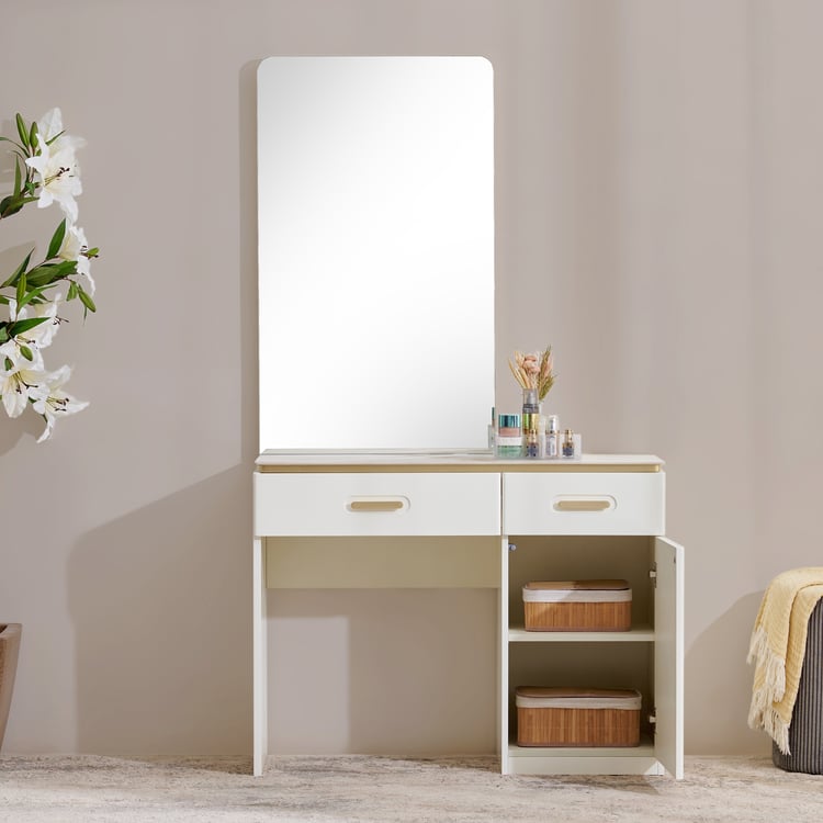 Senorita Dresser Mirror with Drawer - Cream