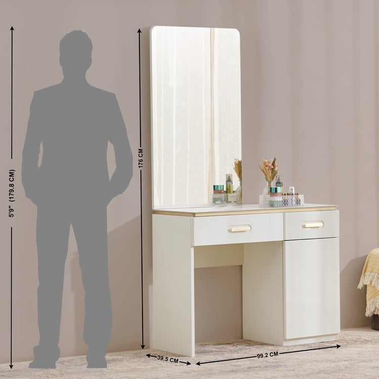 Senorita Dresser Mirror with Drawer - Cream