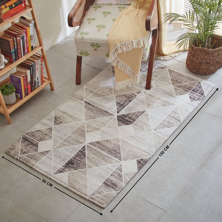 Exotica Fayruz Geometric Print Carpet - 150x90cm