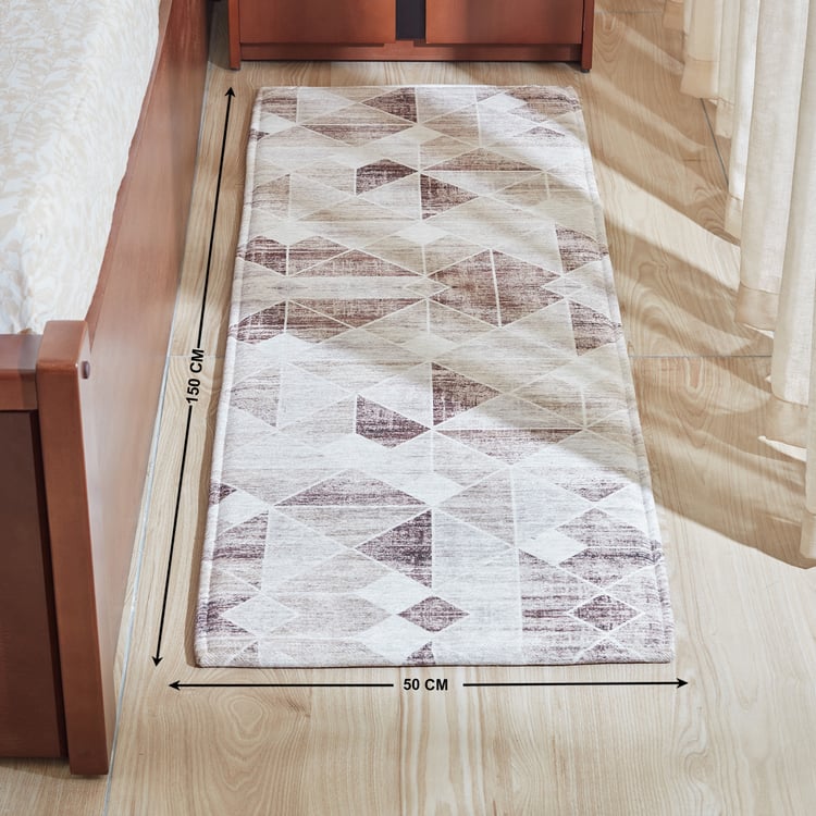 Exotica Fayruz Geometric Print Bedside Runner - 150x50cm