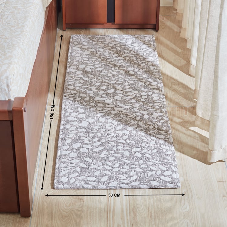 Exotica Foliage Polycotton Jacquard Woven Bedside Runner - 150x50cm