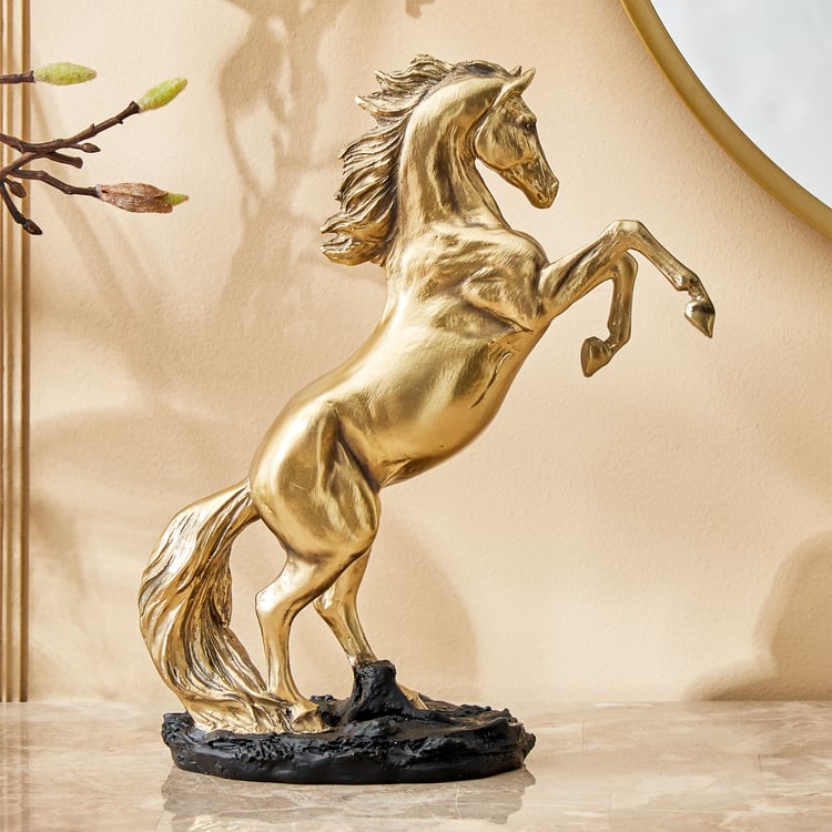 Jaguar Hero Polyresin Galloping Horse Figurine