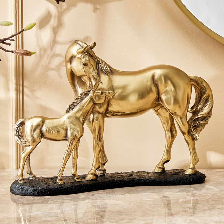 Jaguar Hero Polyresin Horse and Foal Figurine