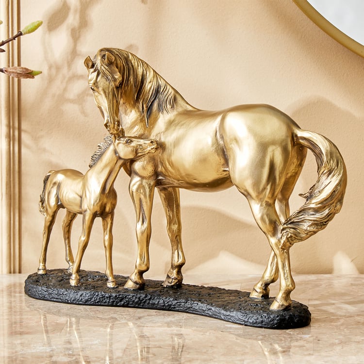 Jaguar Hero Polyresin Horse and Foal Figurine